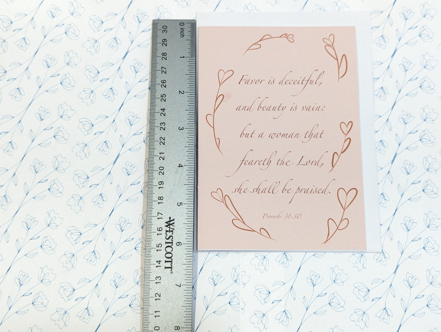 Handcrafted "... Woman that feareth the Lord shall be praised" Greeting Card - Made in His Image