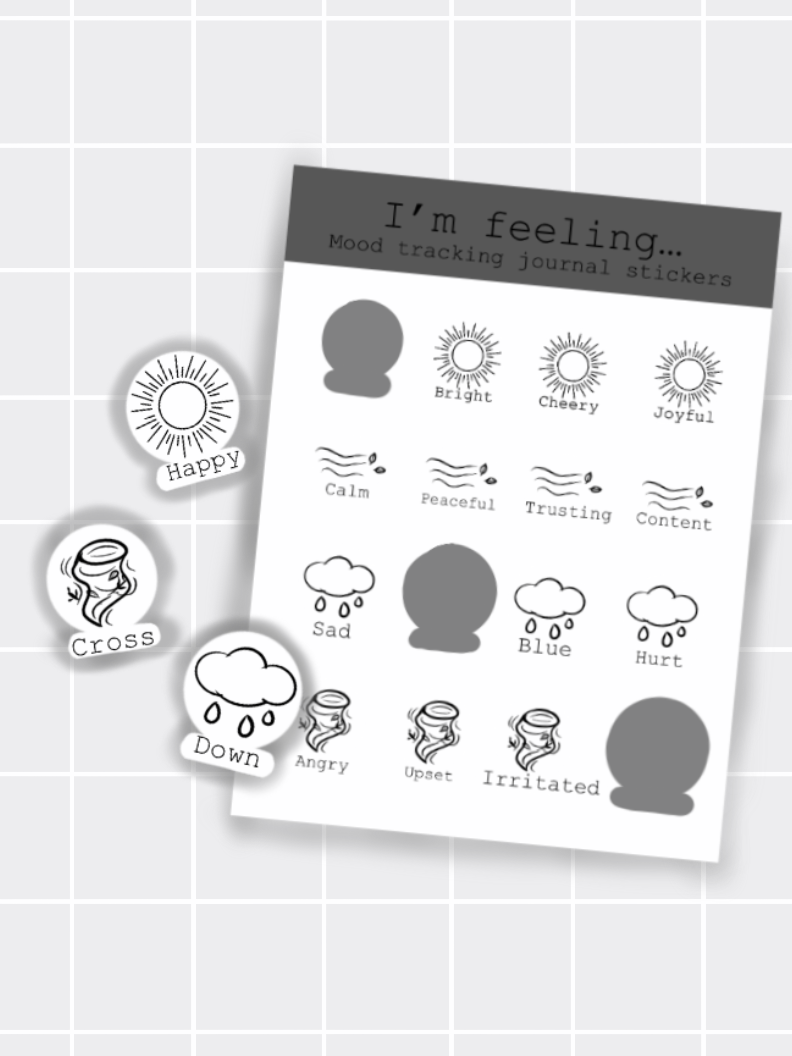 I'm feeling... Mini mood tracking sticker sheet