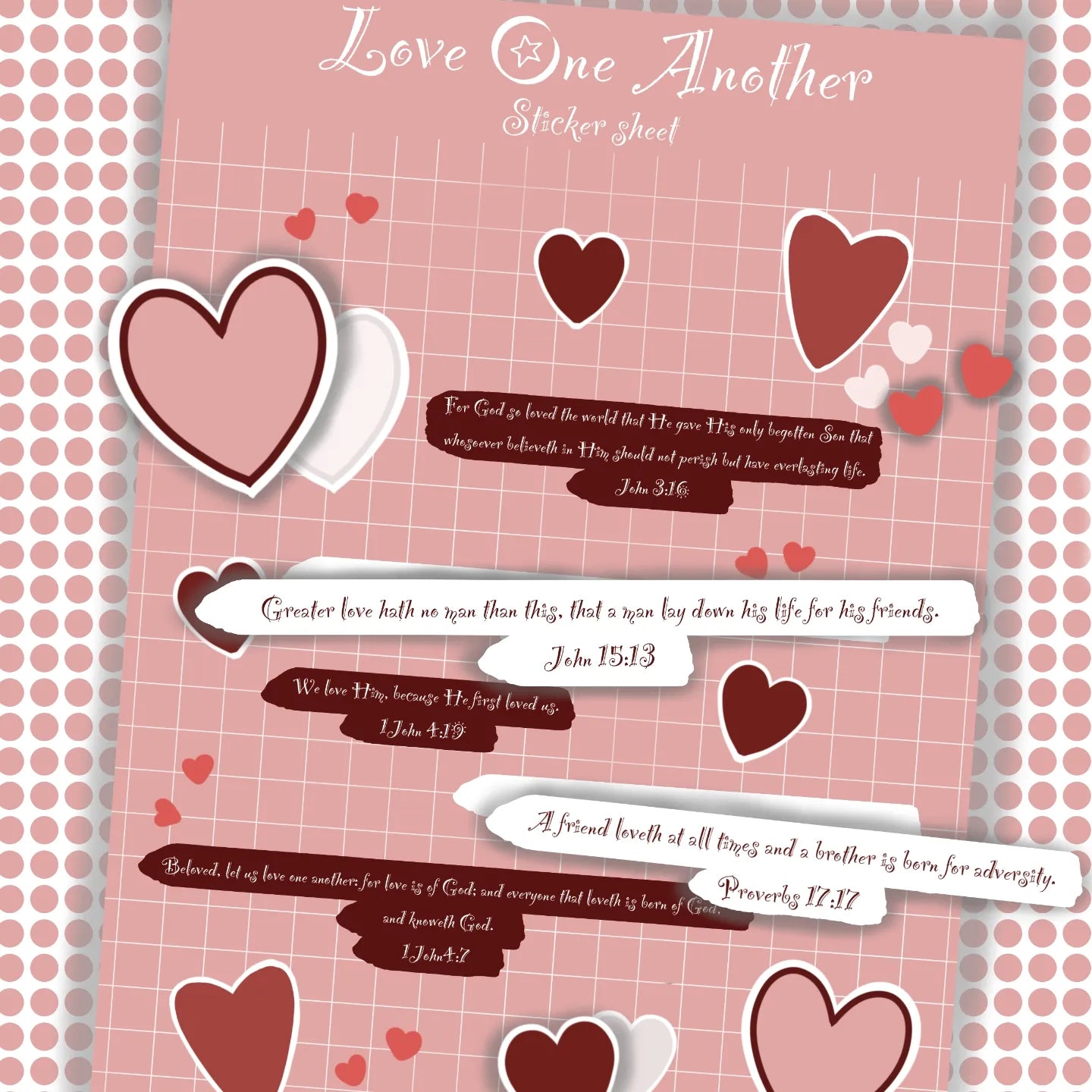 Love One Another Handmade Sticker Sheet