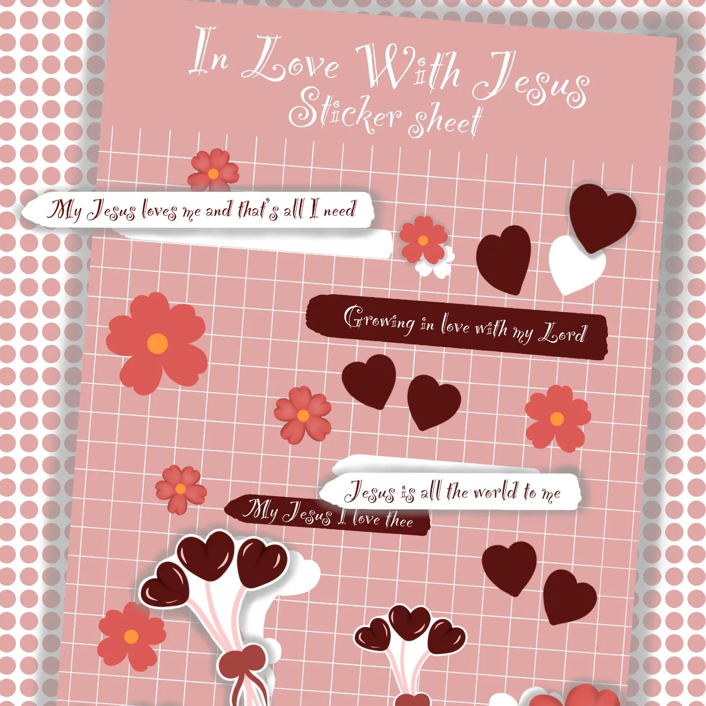 In Love With Jesus Handmade Sticker Sheet