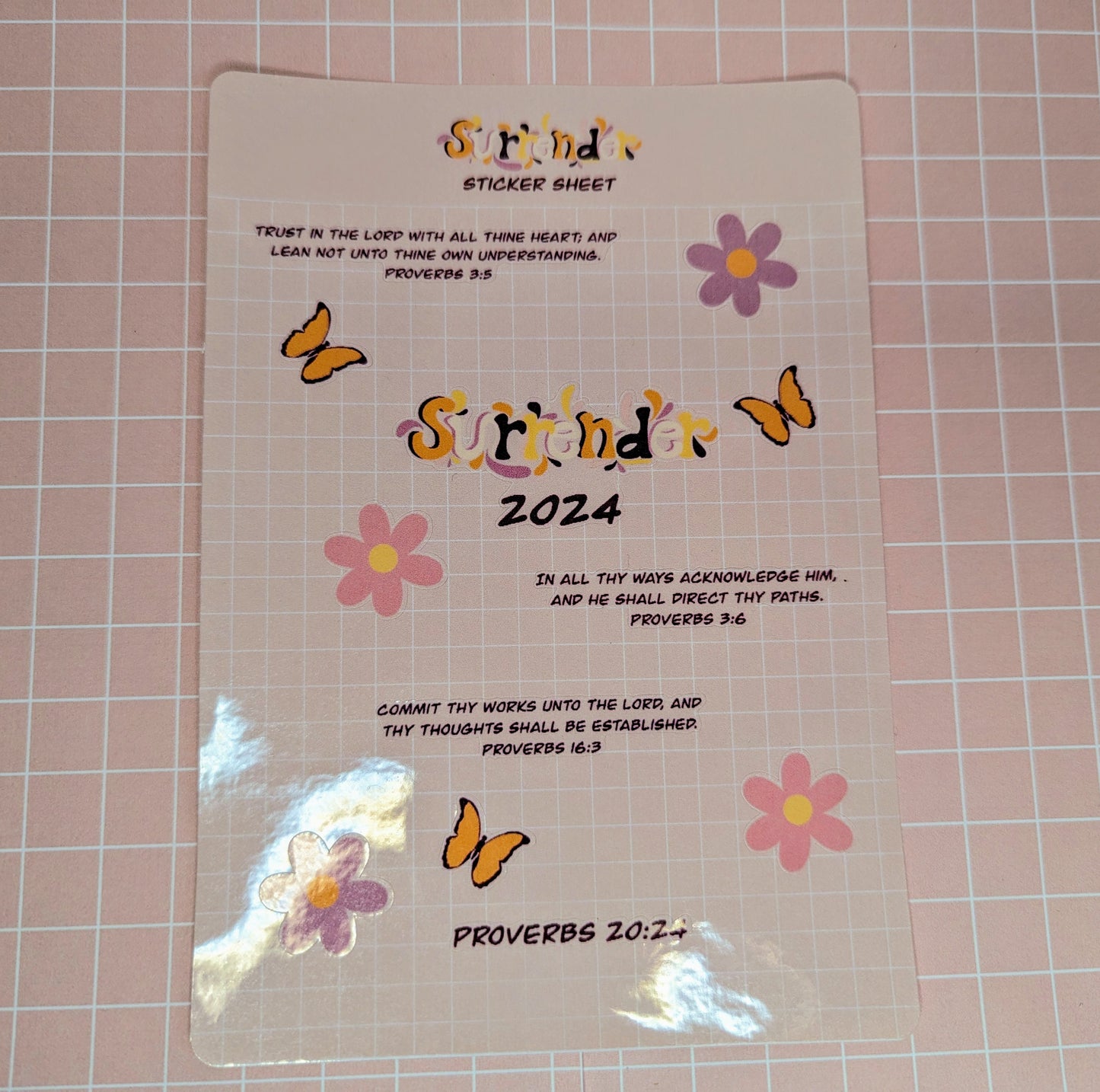 Surrender 2024 Handmade Sticker sheet