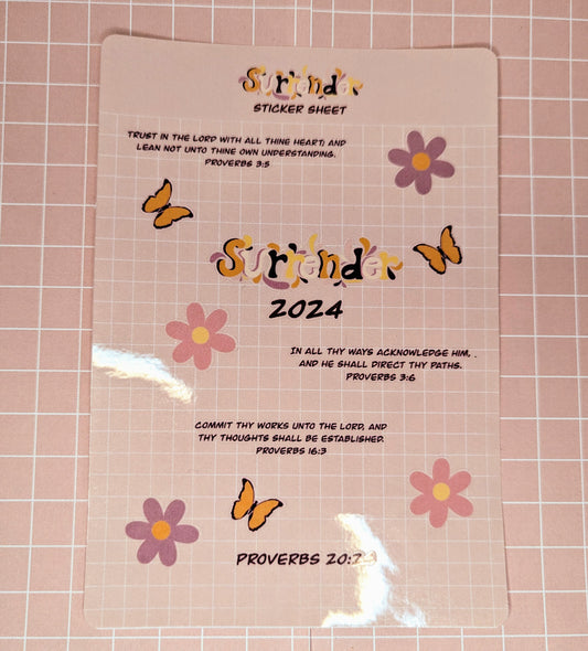 Surrender 2024 Handmade Sticker sheet