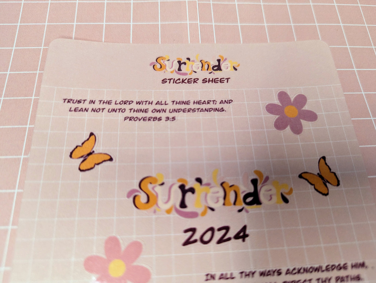 Surrender 2024 Handmade Sticker sheet