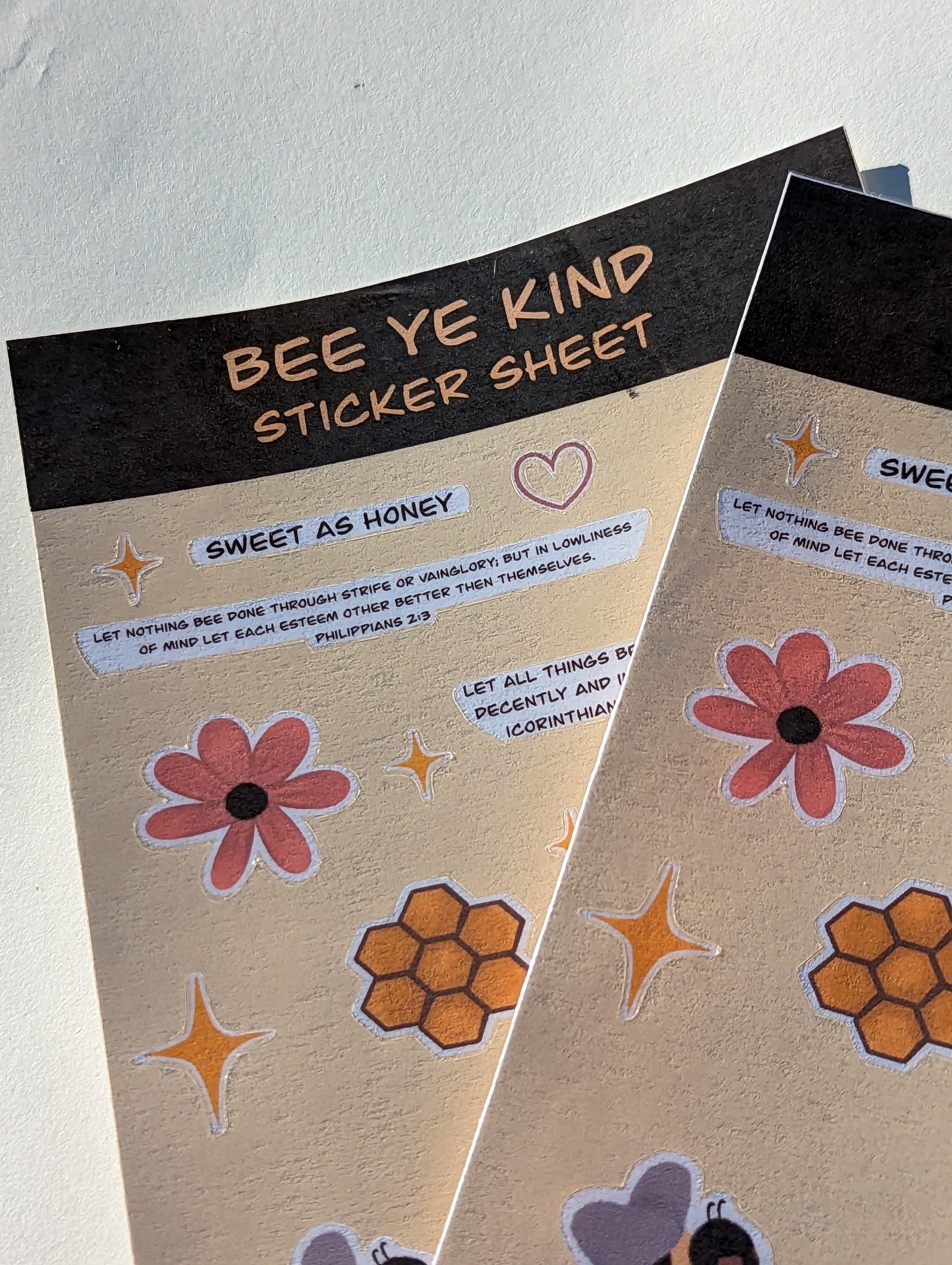 Bee Ye Kind Handmade sticker sheet