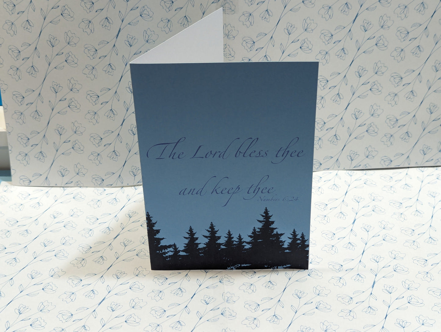 Pack of 12 Handmade "The Lord bless thee and keep thee" Greeting Card