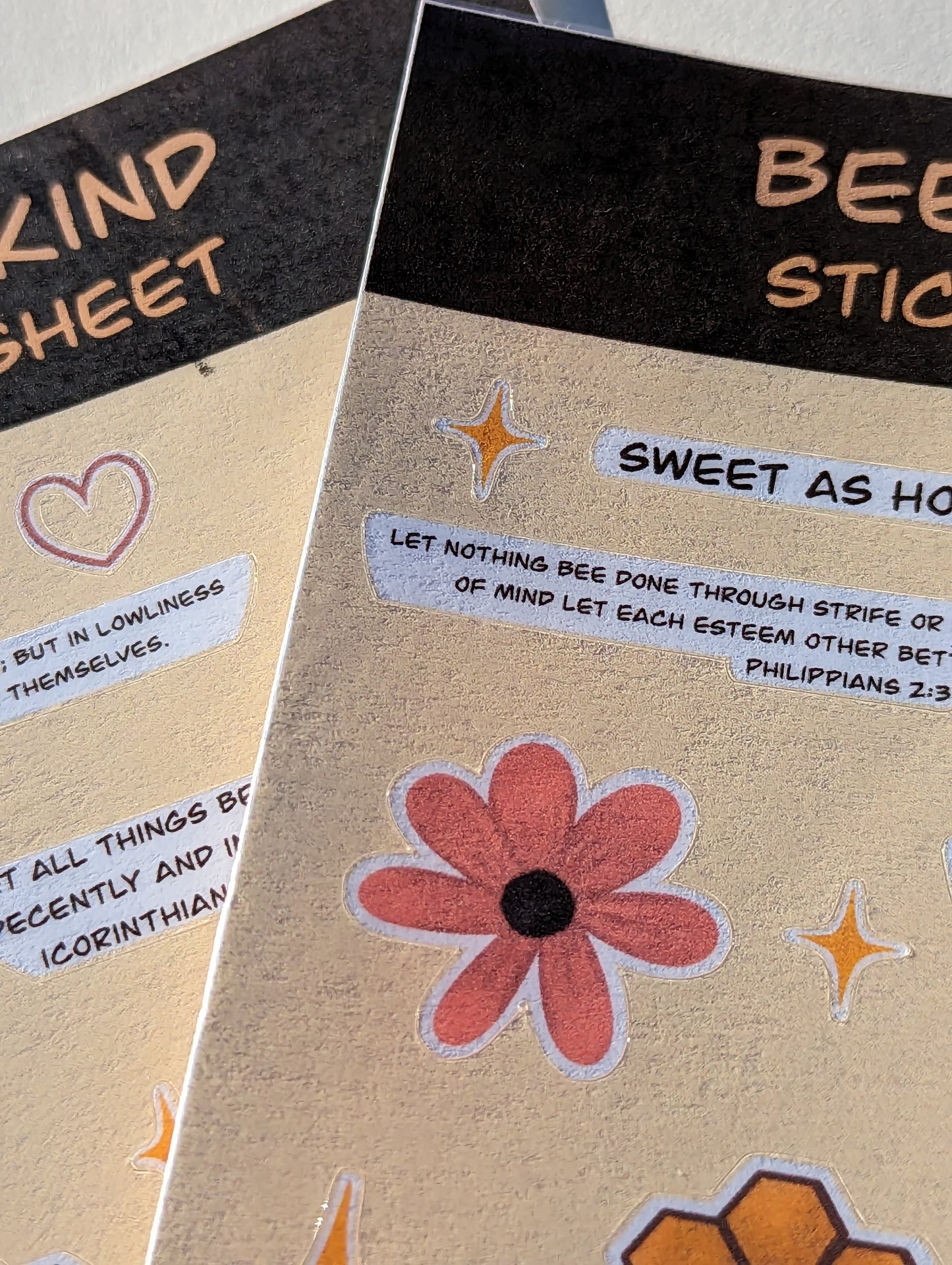 Bee Ye Kind Handmade sticker sheet