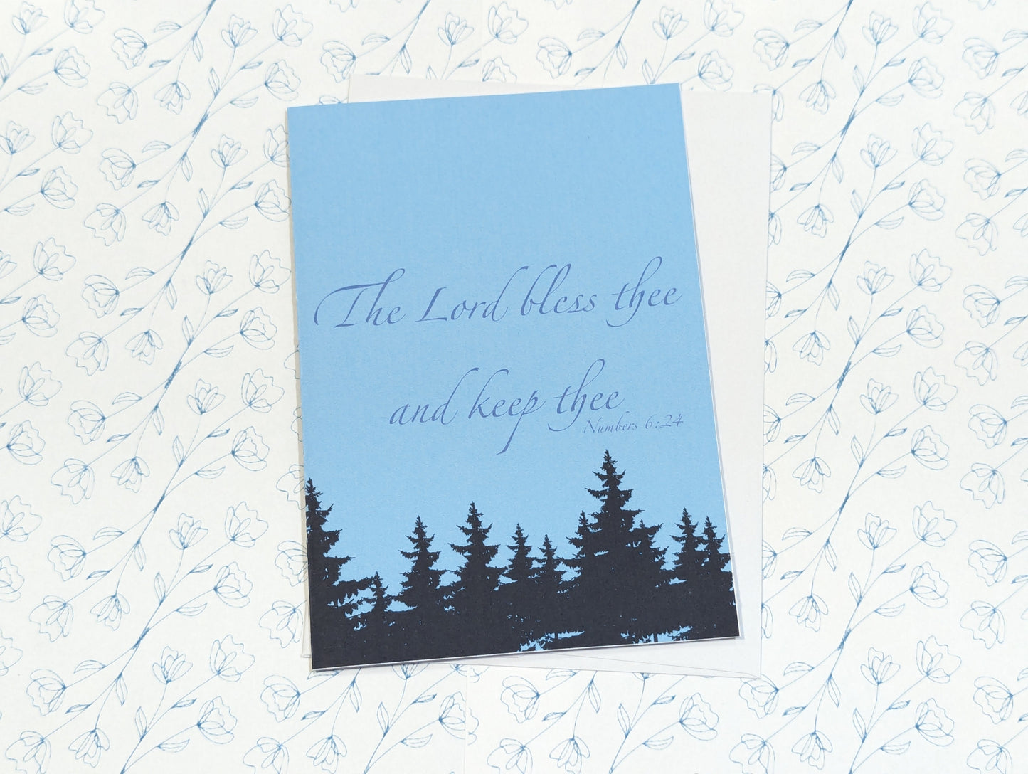 Pack of 12 Handmade "The Lord bless thee and keep thee" Greeting Card