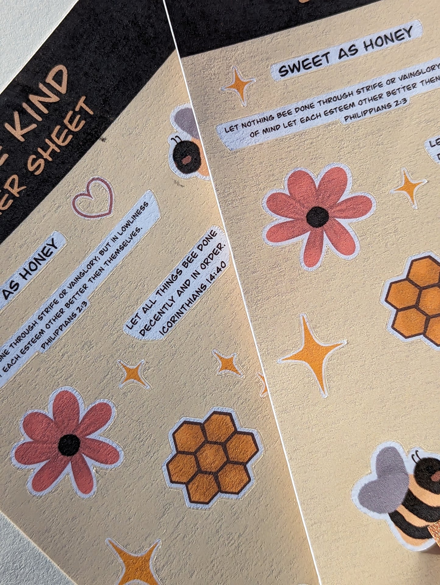 Bee Ye Kind Handmade sticker sheet