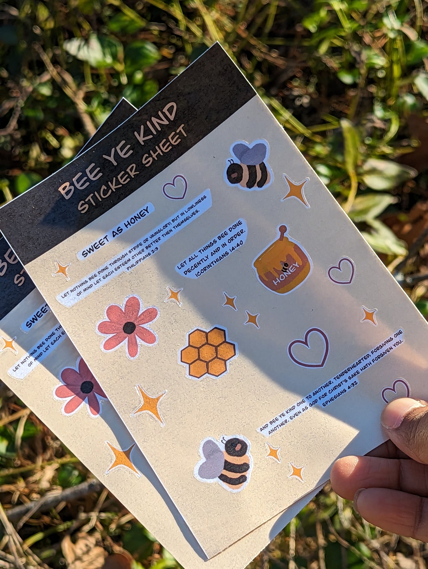 Bee Ye Kind Handmade sticker sheet