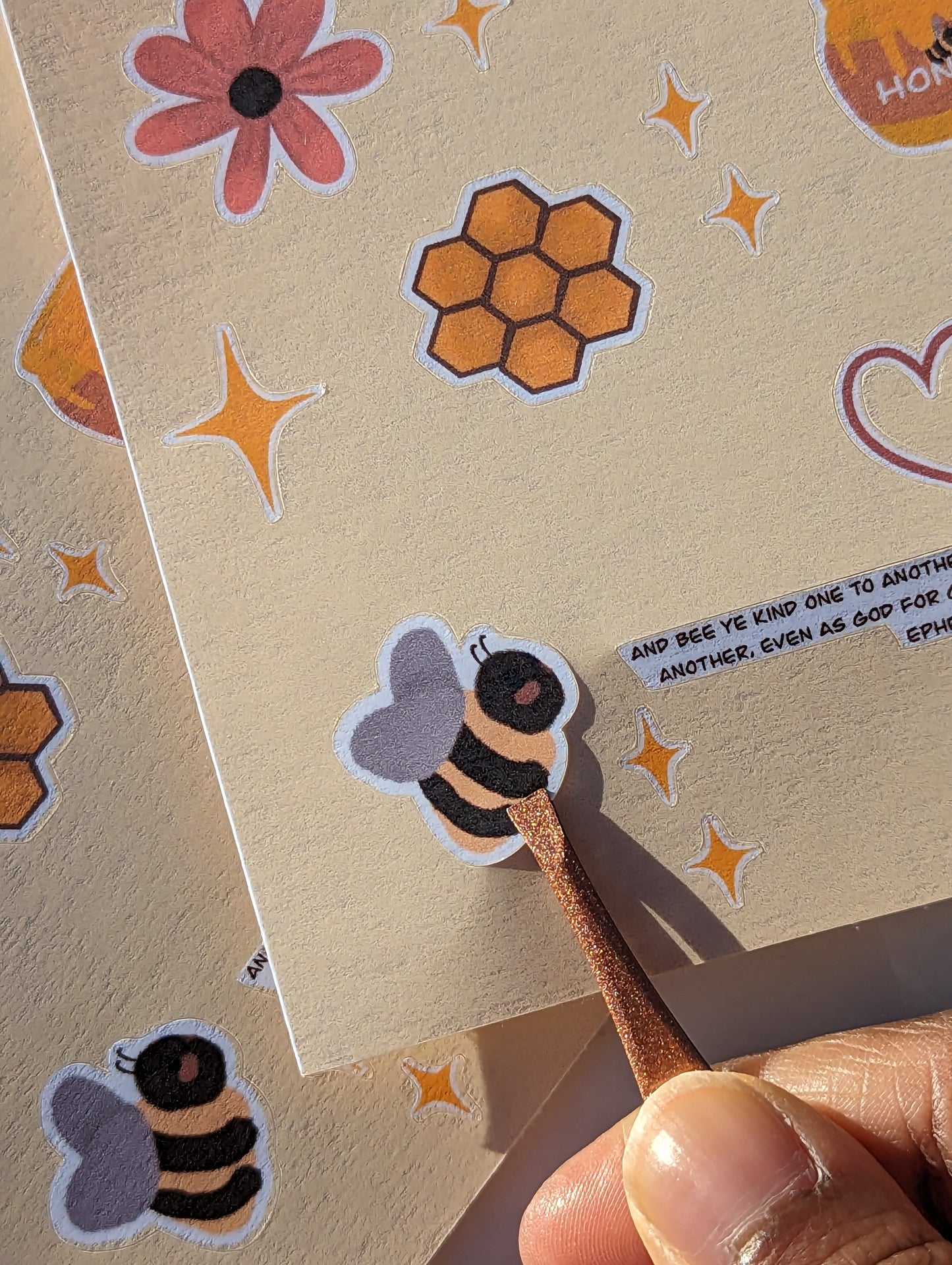 Bee Ye Kind Handmade sticker sheet