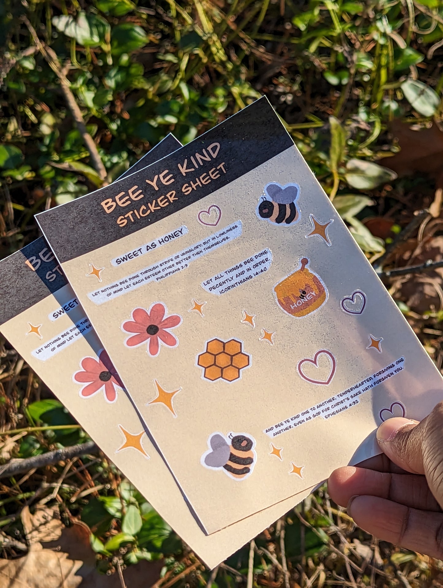 Bee Ye Kind Handmade sticker sheet