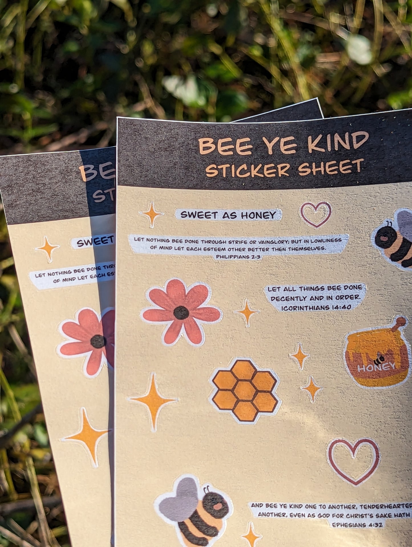 Bee Ye Kind Handmade sticker sheet