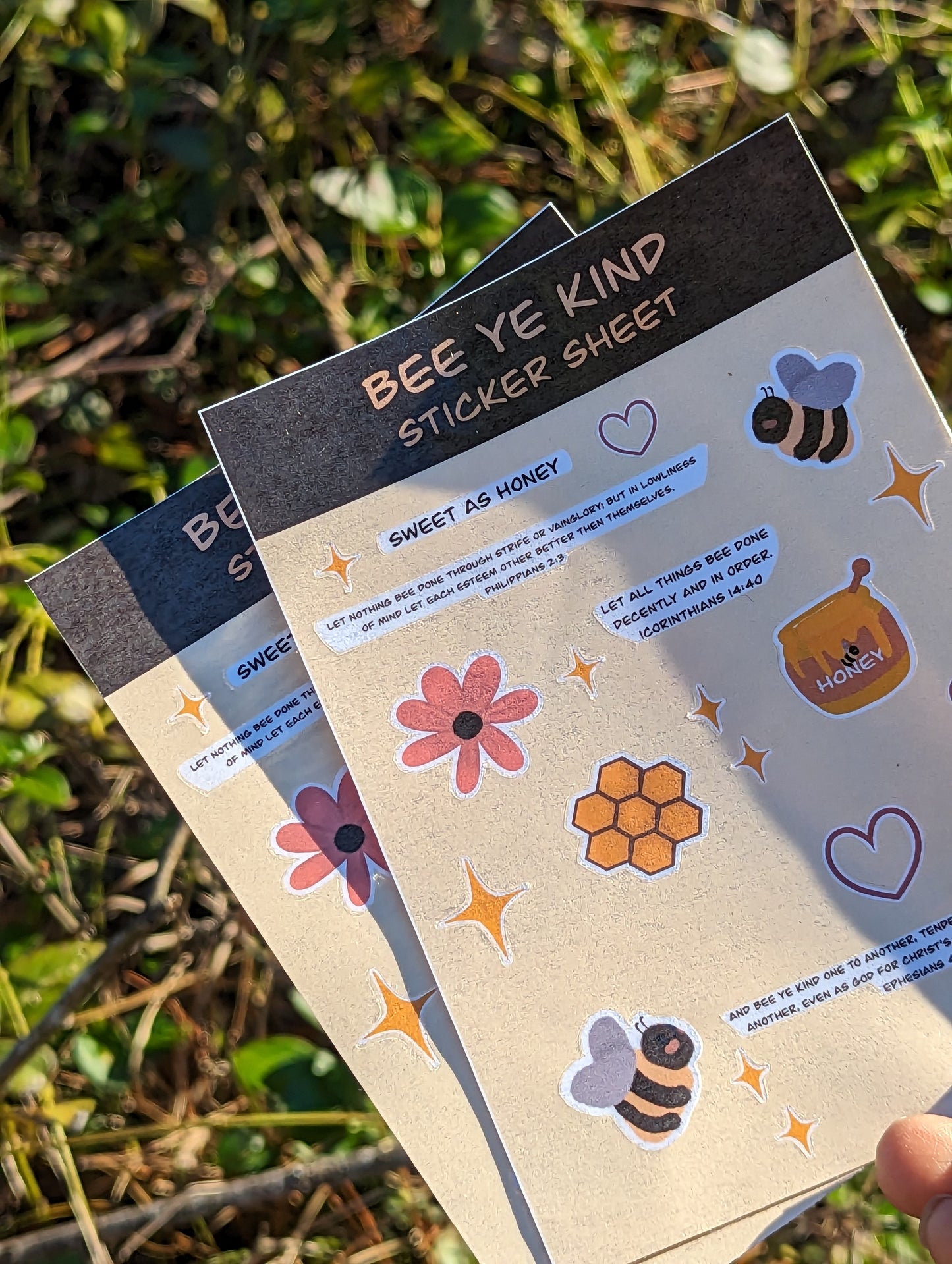 Bee Ye Kind Handmade sticker sheet