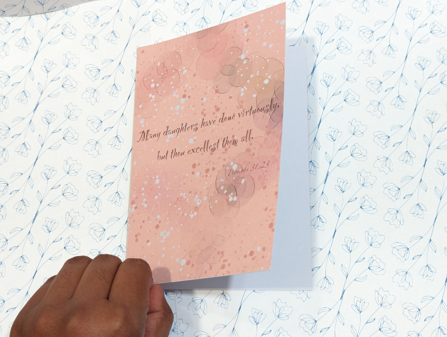 Handmade "Many daughters have done virtuously, but thou excellest them all" Greeting Card