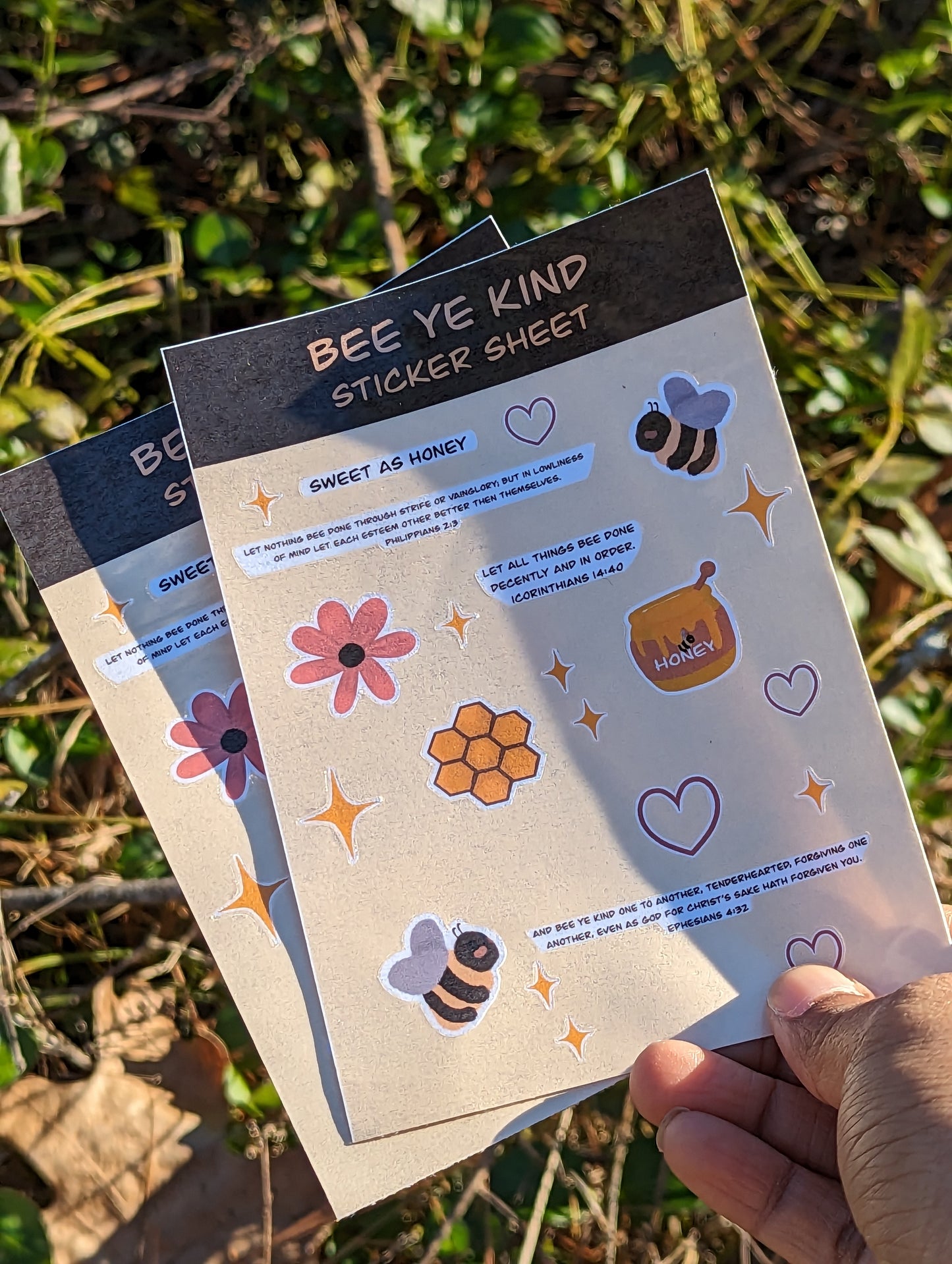 Bee Ye Kind Handmade sticker sheet