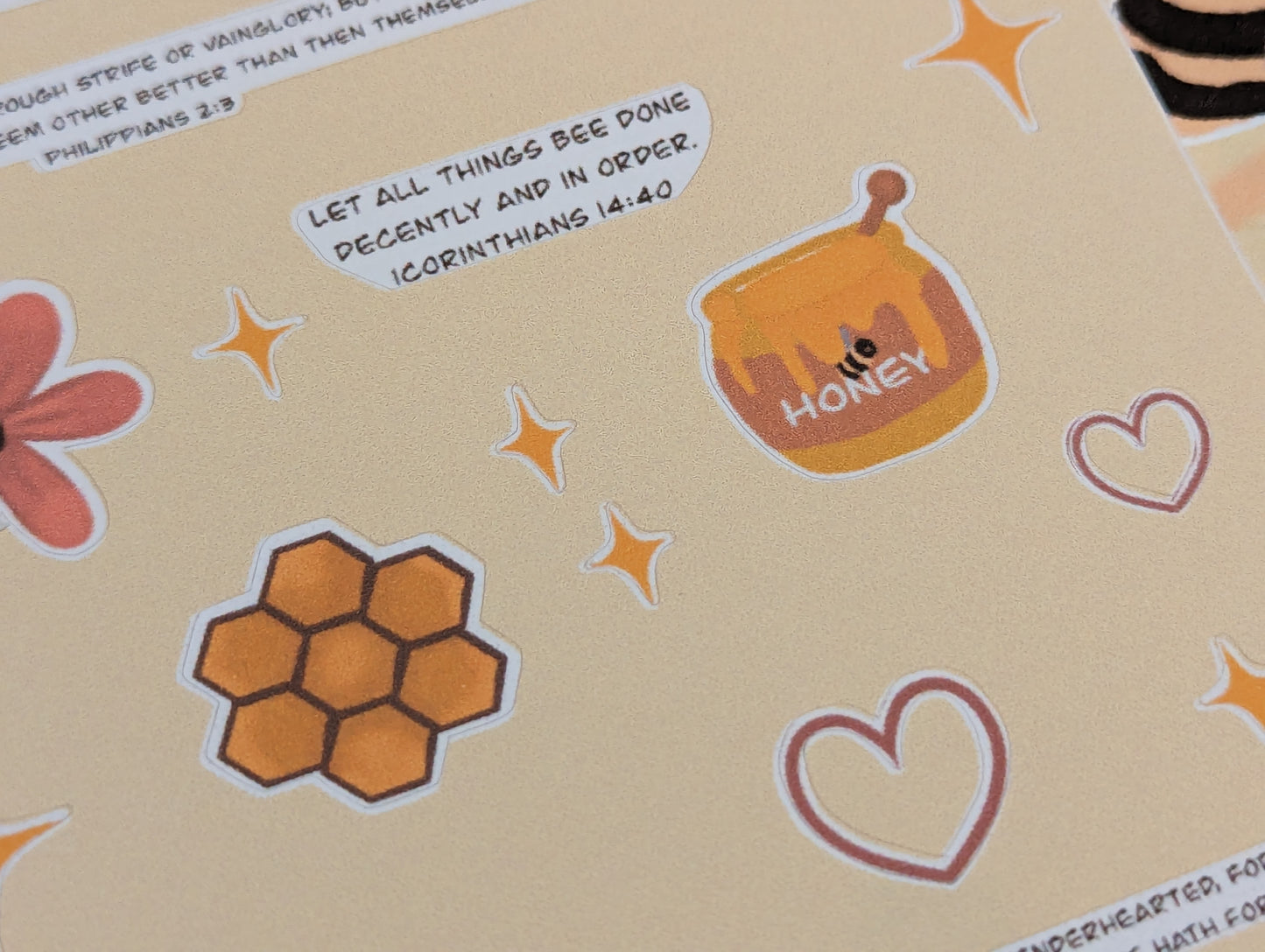 Bee Ye Kind Handmade sticker sheet