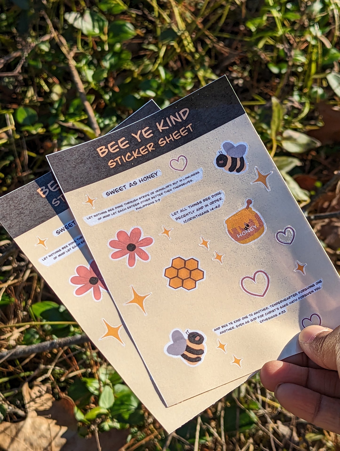 Bee Ye Kind Handmade sticker sheet