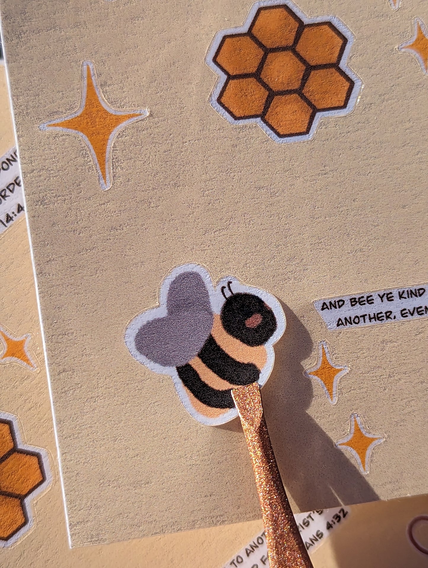 Bee Ye Kind Handmade sticker sheet